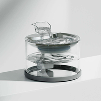 Distributeur d'eau pour animaux de compagnie en verre durable 2L, rechargeable, à circulation automatique pour chats et chiens