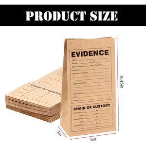 Bolsas de Evidencia de Papel Kraft para Guardar Recibos, Suministros para Fiestas Temáticas, Trabajo de Detectives y Evidencia - Product Image 2