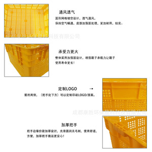 Plastic Crate 600x400x310mm Stackable <b>Mesh</b> Turnover <b>Basket</b> For Vegetables Fruits Logistics Delivery Takeout - Product Image 4