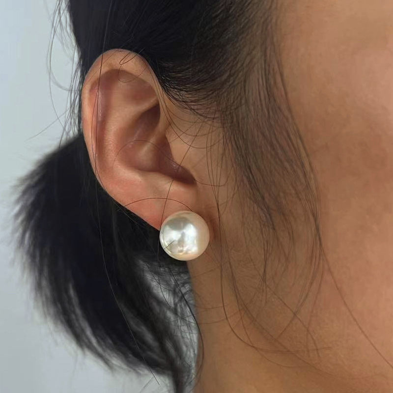 Orecchini A Cerchio Di Perle Per Le Donne Orecchini Pendenti A Goccia Ipoallergenici A Cerchio Di Piccole Perle, Orecchini Aperti Placcati In Oro 14K Regalo Di Compleanno Per Donne - Foto 9