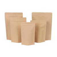 Sachets écologiques en papier kraft brun avec zip-lock pour biscuits avoine noix épices friandises pour animaux de compagnie grains de café sac