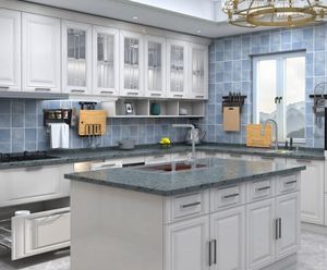 Ensemble complet d'armoires de cuisine modernes en bois massif personnalisées de haute qualité pour une conception de cuisine luxueuse - Product Image 3