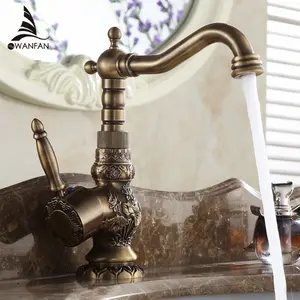 9966F tek kolu Melangeur Lavabo havza pirinç Lavabo bataryaları karıştırıcılar dokunun sıcak ve soğuk banyo muslukları antika duş odaları havza Fa