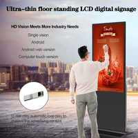 Afficheur numérique sur pied pour intérieur, kiosque d'information vertical Android, lecteur multimédia, écran publicitaire LCD