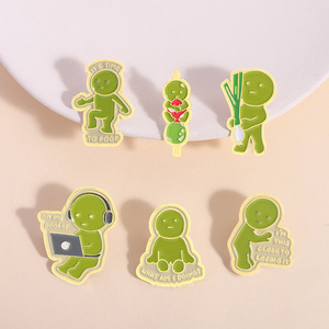 Pin de esmalte Smiski divertido 'Por qué estoy desnudo', broche de muñeco verde de dibujos animados, insignia de solapa, regalo de joyerí<span class=keywords><strong>a</strong></span> para amigos, al por mayor - Product Image 1