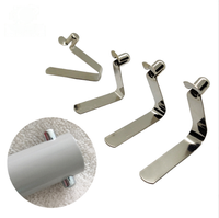 Clip à ressort en V en acier 65Mn nickelé, estampage métallique personnalisé, pour poteau de tente, avec bouton-poussoir, capacité de charge 20 lb, 5-10 mm