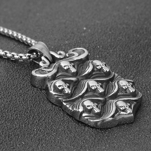 Collar de Acero Inoxidable con Colgante de Calavera Fantasma de 30mm, Diseño Geométrico Unisex para Fiesta - Product Image 3