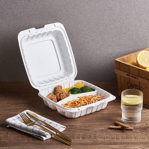 Emballages alimentaires compostables écologiques 3-en-1, boîtes à emporter jetables - Product Image 5