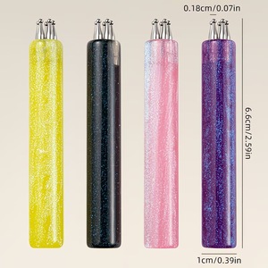 Outil de pointillage pour ongles en plastique à cinq pétales, bleu, violet, rose, stylo de formation de fleurs marguerites pour le nail art - Product Image 2