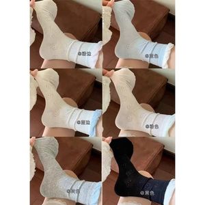 Women Slouch <b>Socks</b> Breathable Mid-Calf Anime Cartoon Pattern Polyester Fiber Sweat Absorbing Pink Blue Gray <b>Black</b> Edge - Product Image 2