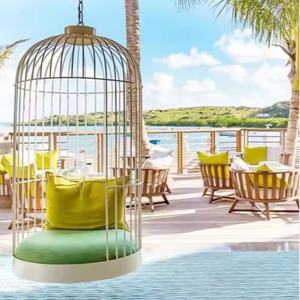 Modern Design Swing <b>Chair</b> Hotel Lobby Furniture Gilded Birdcage <b>Chair</b> Suspension Seat - Product Image 4