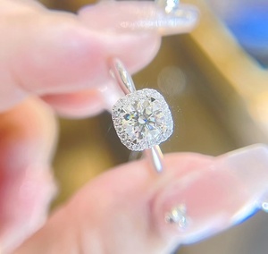 แหวนเพชรโมอิสซาไนต์ 14k 0.5 กะรัต แหวนผู้หญิงสุดหรู แหวนเพชรทรงกลม - Product Image 4