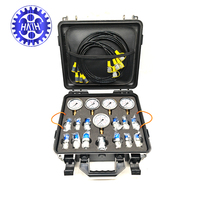 Kit de test de pression hydraulique avec 5 manomètres, 5 tuyaux de test, 13 raccords et 14 connecteurs en T, kit de manomètre de test hydraulique