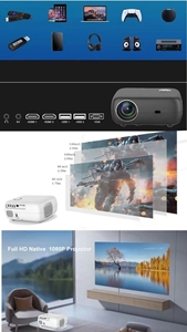 Well-received Type HTP Q9 <b>Projector</b> Mini Portable 450 Lumens LED LCD <b>Android</b> Smart Auto 4K Video Home Q9 Top Short Throw Project - Product Image 2