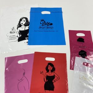 Benutzer definierte Logo bedruckte Kleidung Shopping Plastiktüten <span class=keywords><strong>ch</strong></span> Pack Taschen - Product Image 4