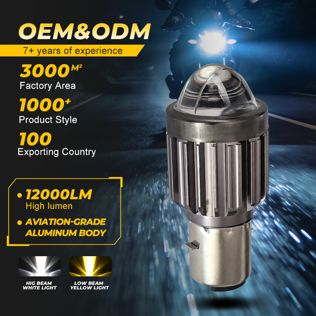 12-80V Moto Lamp H6 BA20D H4 LED Motorcycle Headlight Bulbs with Lens Spotlight Beads LED Fog Lights for Scooter Motor Biker