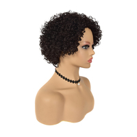 Perruque en cheveux brésiliens naturels pour femmes noires, perruque courte, cheveux crépus bouclés, coupe Pixie, sans Lace Front Wig