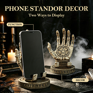 Soporte <span class=keywords><strong>de</strong></span> Resina Gótico para Teléfono con Forma <span class=keywords><strong>de</strong></span> Mano, Pentagrama y Esqueleto, Decoración <span class=keywords><strong>de</strong></span> Brujería, Adorno Coleccionable para Escritorio <span class=keywords><strong>de</strong></span> Halloween, Regalo Espeluznante - Product Image 6