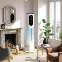 Humidificateur silencieux sur pied 7,5 L avec lumière UV-C, réglage de la brume à 3 vitesses, contrôle intelligent de l'humidité, mode veille, ≤38 dB, pour la maison et la chambre