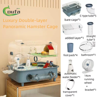 Cage de Luxe Spacieuse en Plastique Écologique pour Hamster, Ensemble Complet Villa Géante Ours Doré, Fournitures pour Petits Animaux