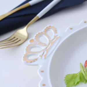 Plato de Cerámica SYL de 10 Pulgadas con <span class=keywords><strong>Corona</strong></span> Dorada, Platos de Porcelana de Alta Calidad, Vajilla Decorativa - Product Image 5