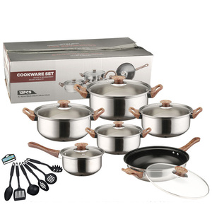 Juego de Utensilios de Cocina Geling de Acero Inoxidable Antiadherente de 18 Piezas, Diseño Nuevo con Mango de Imitación Madera, Resistente, para Camping, Venta al Por Mayor - Product Image 5
