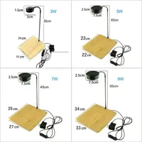 Lampe multifonctionnelle en bambou pour aquarium d'eau douce Vivarium Terrarium Lumière plantée à spectre complet Led pour aquarium