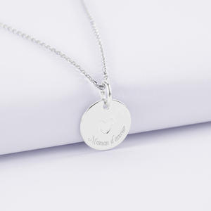 <span class=keywords><strong>Collier</strong></span> personnalisé en acier inoxydable plaqué or <span class=keywords><strong>avec</strong></span> pendentif cœur gravé, nom et date personnalisés, médaille gravée - Product Image 4