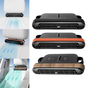 Easy to Install Portable <b>USB</b> Rechargeable Quiet Plastic Car Headrest <b>Fan</b> Adjustable Universal No-drill Twin Turbo - Product Image 2