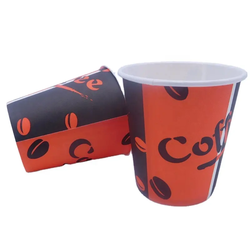 Tasse à soupe tasse intérieure en plastique Logo imprimé papier jetable tasse à café double ondulation mur csutomize