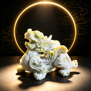 Paire de figurines <span class=keywords><strong>Pixiu</strong></span> en jade naturel sculptées à la main, Feng Shui, pour la décoration de la maison et du bureau, ornement de protection de la prospérité - Product Image 2