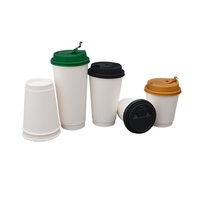 Nouveaux gobelets en papier à thé à double paroi épaissis, personnalisables avec logo, de style chinois, jetables, pour usage commercial, boissons chaudes