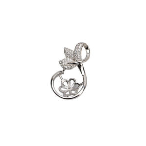 จี้เงินแท้ S925 รูปดอกไม้ ฝังมุก 11-13 มม. ถาดเปล่าสำหรับผู้หญิง ทำเครื่องประดับ DIY ส่วนตัว คอลเลคชั่น 818 - Product Image 5