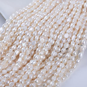 ลูกปัดมุกน้ำจืดธรรมชาติทรงบาร็อคและทรงข้าว ขนาด 7-8 มม. สำหรับทำกิ๊บติดผม สร้อยข้อมือ ลูกปัดแบบหลวม มีรูตรงทั้งสองด้าน - Product Image 3