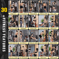 Station d'entraînement multifonctionnelle multi-stations avec crossover par câble et Smith Machine pour salle de sport commerciale