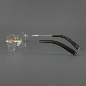 Jiojewカスタム医療処方レンズメンズビジネススタイル超軽量チタンリムレス眼鏡光学フレーム眼鏡 - Product Image 1