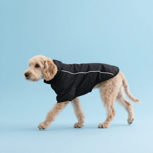 Joymay Hot <span class=keywords><strong>Sale</strong></span> Luxus Black Dog Regenmantel Reflektieren der Reiß verschluss knopf Alle Rassen Regenschutz für Haustiere Leichter Stoff Sommer - Product Image 5