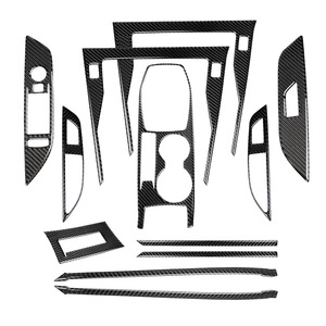 Pour <span class=keywords><strong>Peugeot</strong></span> <span class=keywords><strong>208</strong></span> 2020 <span class=keywords><strong>2021</strong></span> 2022 2023 2024 2025 – Autocollant de garniture en fibre de carbone pour cadre de levier de vitesse de console centrale et interrupteur de fenêtre - Product Image 1