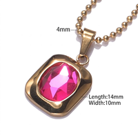 Collier pendentif élégant en acier inoxydable avec double chaîne fine et zircon coloré incrusté, pour femme, bijou décontracté au quotidien