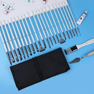 Set di pennelli per pittura professionale serie 24 pezzi di vendita calda con rotolo di tela e coltello per tavolozza per pittura - Product Image 3
