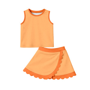 Preventa al por mayor: Conjunto de yoga de 2 piezas con diseño de dibujos animados para niñas, estilo boutique, cómodo, para verano, tenis, ropa deportiva de fábrica, MOQ 5 - Product Image 4