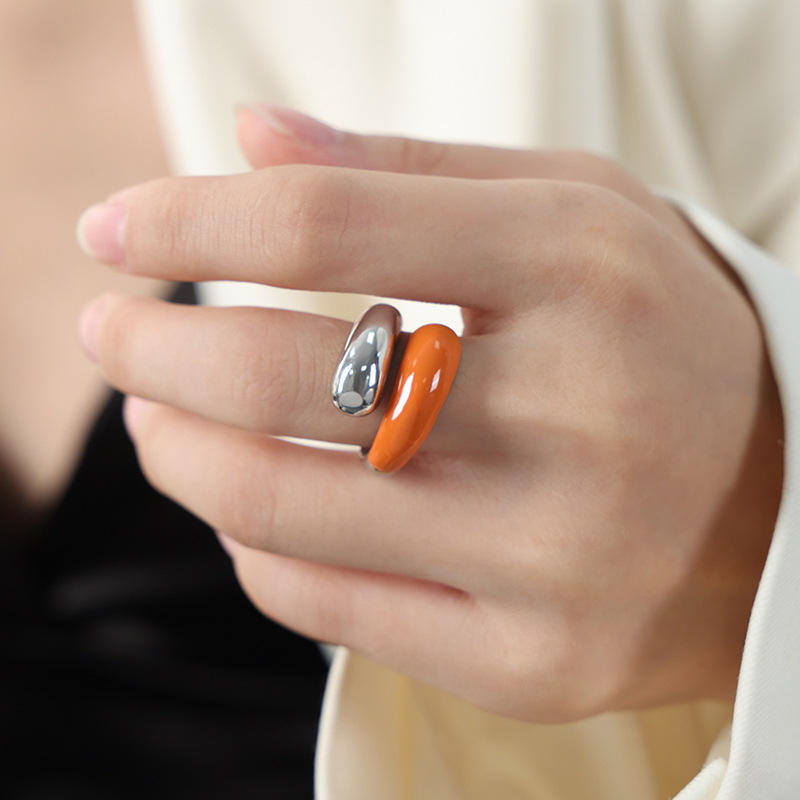Bague en acier orange