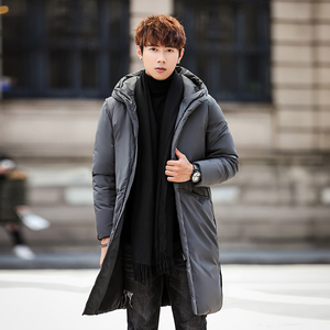 Chaqueta larga de los hombres Sección Juventud Slim pato blanco abajo engrosamiento con capucha de invierno de los hombres venta al por mayor - Product Image 3