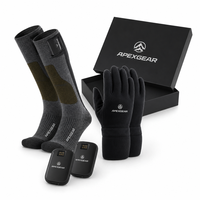 Calcetines Térmicos Personalizados con Logotipo para Hombre, Lana Merino 15-24μm, Guantes Térmicos para Conducir, Calcetines Térmicos Eléctricos Ligeros y Extraíbles
