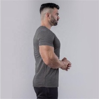 Muscle Fit T-shirts Logo personnalisé 95% coton 5% Spandex col en V coupe ajustée Sport loisirs entraînement hommes Fitness GYM Muscle T-Shirt