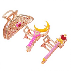 <b>Enchanted</b> Kawaii Fairy Anime Dragon Hairpin Acrylic Glitter Wand Hair Clips Back to School Accessory 12cm Made Durable Alloy - Product Image 3