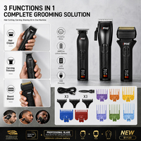 Tondeuse à cheveux électrique IPRO S1120, kit de rasage 3 en 1, peigne guide coloré avec cape, outil de coiffure USB pour salons de coiffure