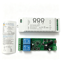 Interruptor Inteligente Wifi de 2 Canales, Temporizador DIY Ewelink 7-32V 2.4G Wifi RF433, Módulo de Automatización del Hogar para Alexa, Google Home, IFTT