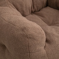 Fauteuil pouf moderne en velours moelleux, une place, pour salon, couleur personnalisable, capitonné, en tissu à mémoire de forme, compression sous vide