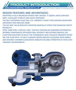 Großhandel D50 Float Kugel hebel Flansch Dampf falle Ventil Handbuch Anwendung Chinesischer Lieferant - Product Image 4